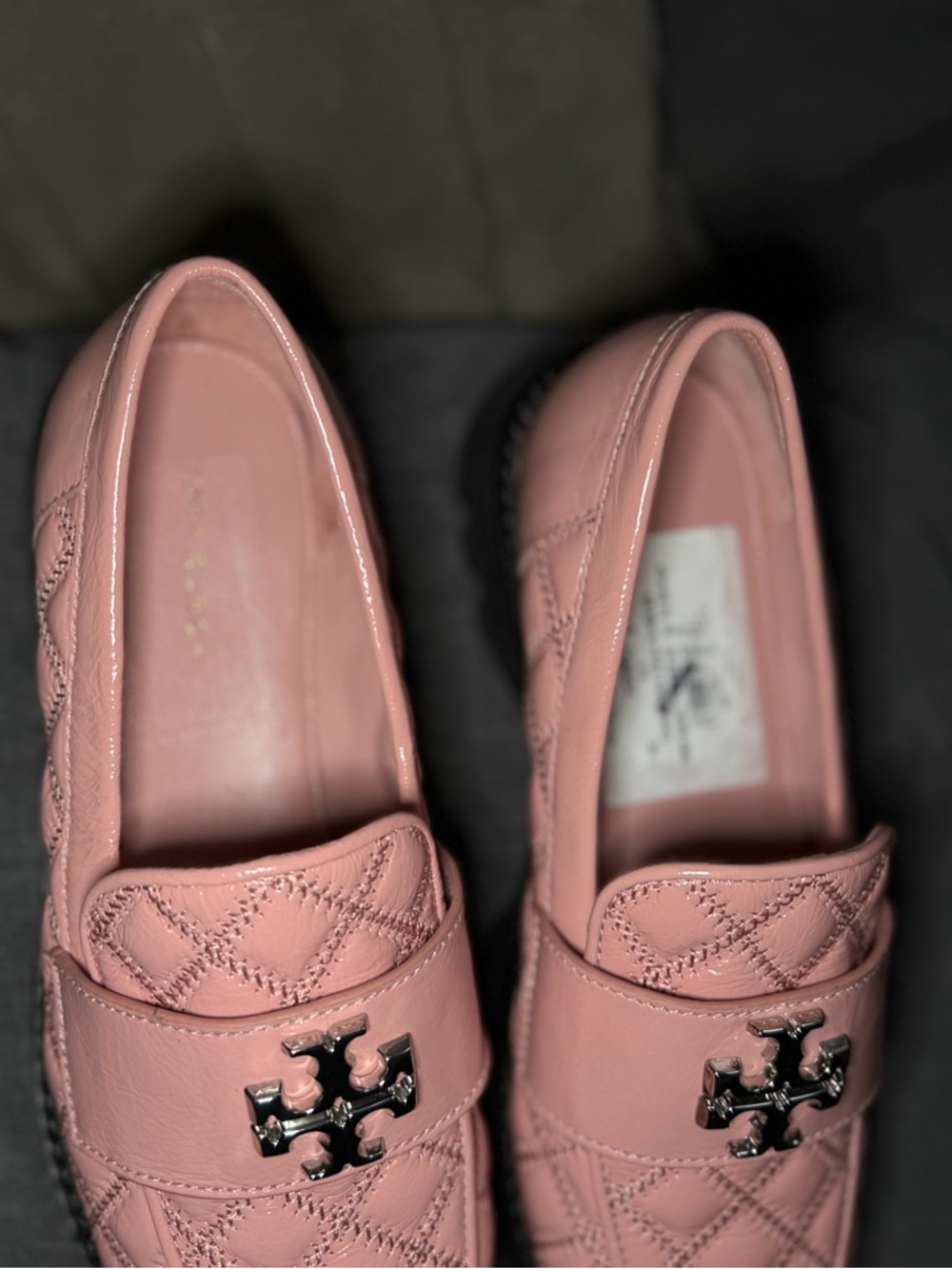NWOT Tory Burch Women's Pink Mini Everly Chunky Leather Loafer Shoes Size 5.5 - Picture 6 of 11
